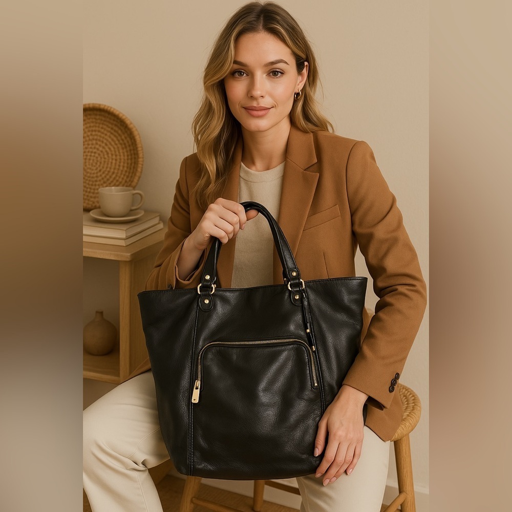 Liz Claiborne Black Butter Leather Satchel